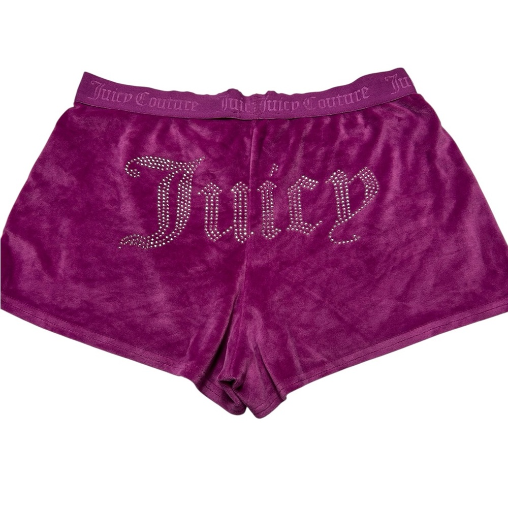 Juicy Couture Fuchsia Velour Shorts womens Size large - Picture 2 of 2